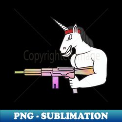 Unicorn muscles weapon fighter war rainbow - Decorative Sublimation PNG File - Spice Up Your Sublimation Projects