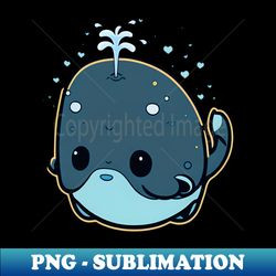 kawaii baby whale - modern sublimation png file - unlock vibrant sublimation designs