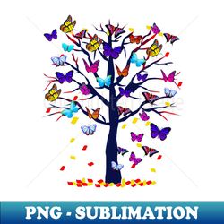 Colorful Butterfly Tree Awesome Animal Insect Butterfly - Premium PNG Sublimation File - Bold & Eye-catching