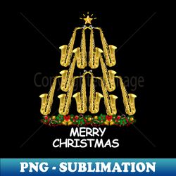 saxophone christmas tree - vintage sublimation png download - bring your designs to life