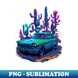 Vintage Neon Car - Artistic Sublimation Digital File - Transform Your Sublimation Creations