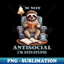 Smart Sloth with Book - Special Edition Sublimation PNG File - Defying the Norms