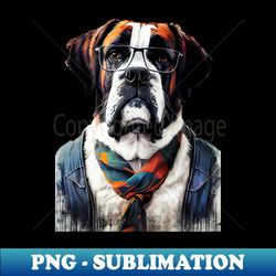 Hipster Dog Bernardyn Bernardyn - Aesthetic Sublimation Digital File - Enhance Your Apparel with Stunning Detail