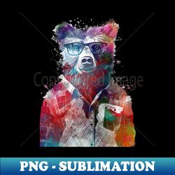 Bear hipster graphic art - Modern Sublimation PNG File - Defying the Norms