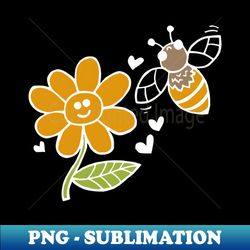 Bee And Flower Love White - Professional Sublimation Digital Download - Boost Your Success with this Inspirational PNG Download