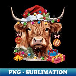 Cow Christmas farming christmas funny - Creative Sublimation PNG Download - Unleash Your Inner Rebellion