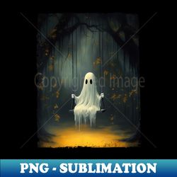Floral Ghost On The Swing In Forest Halloween Gothic - Aesthetic Sublimation Digital File - Enhance Your Apparel with Stunning Detail