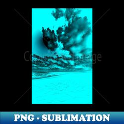 Aqua beach moody skies - Vintage Sublimation PNG Download - Perfect for Sublimation Art