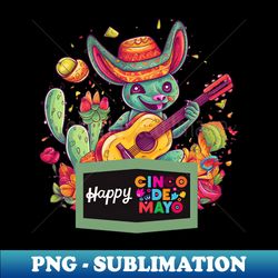 Cinco de Mayo Fiesta with Chupacabra and Tacos - Premium Sublimation Digital Download - Vibrant and Eye-Catching Typography