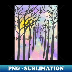 Abstract tree landscape painting soft colors - Retro PNG Sublimation Digital Download - Perfect for Sublimation Mastery