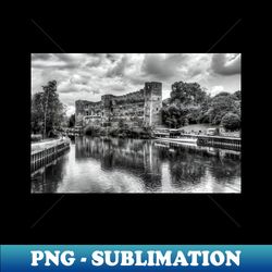 Newark Castle Newark On Trent Nottinghamshire Black And White - Sublimation-Ready PNG File - Fashionable and Fearless