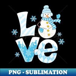 LOVE christmas snowman - Aesthetic Sublimation Digital File - Enhance Your Apparel with Stunning Detail