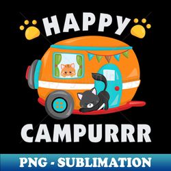Funny Camping With Cats Kitty Fisherman Camper Gift - Exclusive PNG Sublimation Download - Create with Confidence