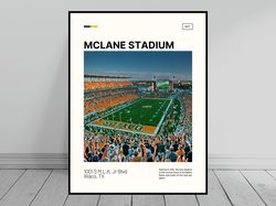 McLane Stadium Baylor Bears Poster NCAA Art NCAA Stadium Poster Oil Painting Modern Art Travel Art