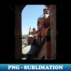 taxco temple and architectural panoramic view ecopop photograph - Sublimation-Ready PNG File - Fashionable and Fearless