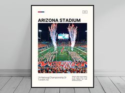 Arizona Stadium Print  Arizona Wildcats Poster  NCAA Art  NCAA Stadium Poster   Oil Painting  Modern Art   Travel Print