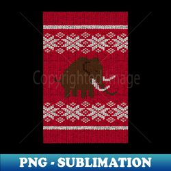 Woolly Woolly Mammoth Knitted Pattern - PNG Transparent Digital Download File for Sublimation - Defying the Norms