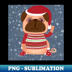 New year dog pug - Modern Sublimation PNG File - Unleash Your Creativity