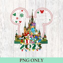 disney friends christmas png, mickey christmas png, christmas lights png, christmas gifts png, disney family trip png