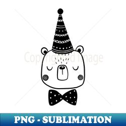 bear in a big hat - png transparent sublimation design - fashionable and fearless