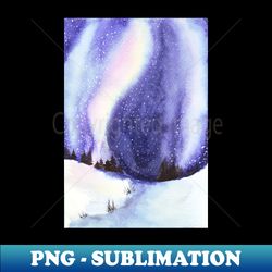Aurora Borealis above Winter Wonderland - Digital Sublimation Download File - Defying the Norms