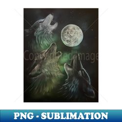 Wolves Howling at the Moon - Exclusive PNG Sublimation Download - Bring Your Designs to Life