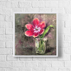 Flowers Oil Painting Original Tulip Painting