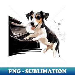 Dog playing piano - PNG Transparent Sublimation Design - Bring Your Designs to Life