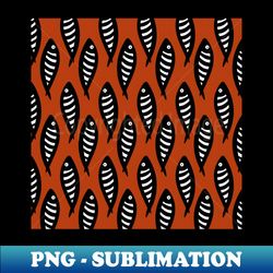 abstract black and white fish pattern burnt orange - instant png sublimation download - defying the norms