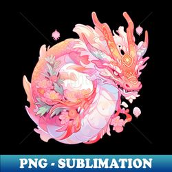 Pastel Creepy Cute Chinese Dragon - Modern Sublimation PNG File - Capture Imagination with Every Detail