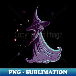 Minimal Witch Cartoon Magic with Veil  Hat for Halloween - Premium Sublimation Digital Download - Vibrant and Eye-Catching Typography