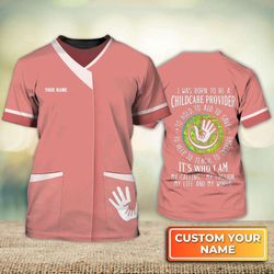 Personalized Pink Child Care Worker Tee Custom 3D Shirt for Daycare Providers