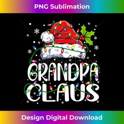 Mens Grandpa Claus Christmas Lights Pajama Family Matc - Sophisticated PNG Sublimation File - Infuse Everyday with a Celebratory Spirit
