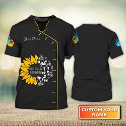 flower child custom 3d shirt: premium uniform for childcare providers