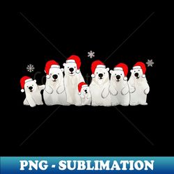 Polar Bear Family Christmas Hats - Instant Sublimation Digital Download - Instantly Transform Your Sublimation Projects
