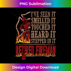 mens retired fireman firefighter axe fire t-shirt gift - bespoke sublimation digital file - ideal for imaginative endeavors