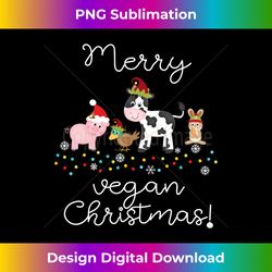 Cute & lovely animals wishing you a Merry Vegan Christmas! Long Sl - Crafted Sublimation Digital Download - Customize with Flair