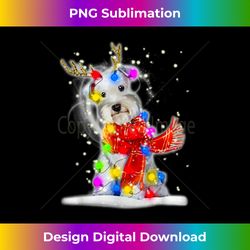 Schnauzer Reindeer Christmas Lights Tree Dog Scarf Xmas Snow - Eco-Friendly Sublimation PNG Download - Spark Your Artistic Genius