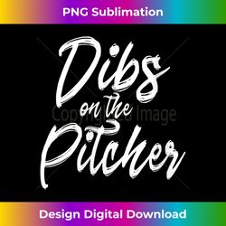 Womens Dibs On The Pitcher Pitcher's Wife Funny Baseball Softball V- - Sublimation-Optimized PNG File - Elevate Your Style with Intricate Details