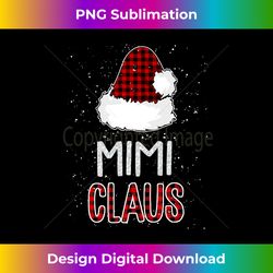 Red Plaid Mimi Claus - Matching Family Funny Christmas Gift Long Sleeve - Sleek Sublimation PNG Download - Ideal for Imaginative Endeavors