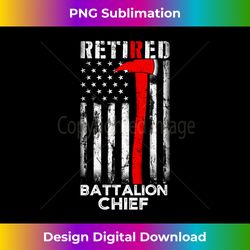 Retired Battalion Chief Fireman Retirement American flag Long Sleeve - Luxe Sublimation PNG Download - Access the Spectrum of Sublimation Artistry