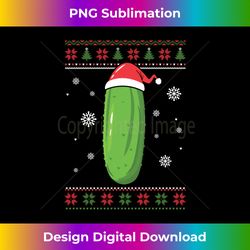 christmas pickle santa elf hat tree funny xmas ugly sweater long sleeve - bespoke sublimation digital file - chic, bold, and uncompromising