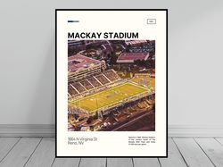 Mackay Stadium Nevada Wolf Pack Poster NCAA Art NCAA Stadium Poster Oil Painting Modern Art Travel