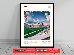 Veterans Memorial Stadium Troy Trojans Poster NCAA Stadium Poster Oil Painting Modern Art Travel Art