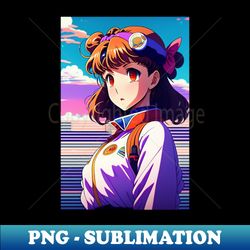 Cute Japanese girl animeVintage 90s anime style - Instant PNG Sublimation Download - Instantly Transform Your Sublimation Projects