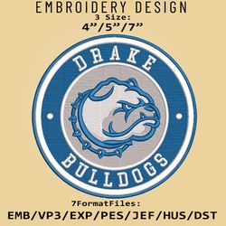 NCAA Logo Drake Bulldogs, Embroidery design, Embroidery Files, NCAA Drake Bulldogs, Machine Embroidery Pattern