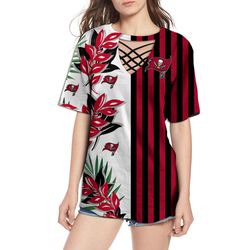 Tampa Bay Buccaneers Women Summer Stripe T-Shirt
