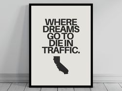 Hilarious California Meme Print  California Poster  Minimalist State Slogan  California Silhouette  Modern Travel  Keep