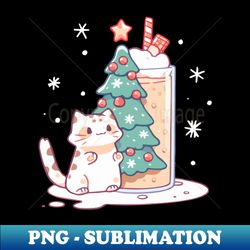 A kitten and festive drink - Creative Sublimation PNG Download - Bold & Eye-catching