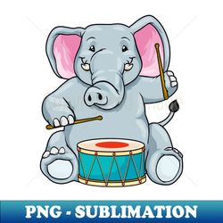 Elephant as musician with drum - Artistic Sublimation Digital File - Unlock Vibrant Sublimation Designs